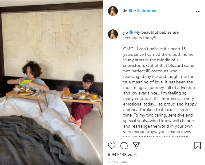 JLo Instagram - Vidéo de l'anniversaire de ses enfants