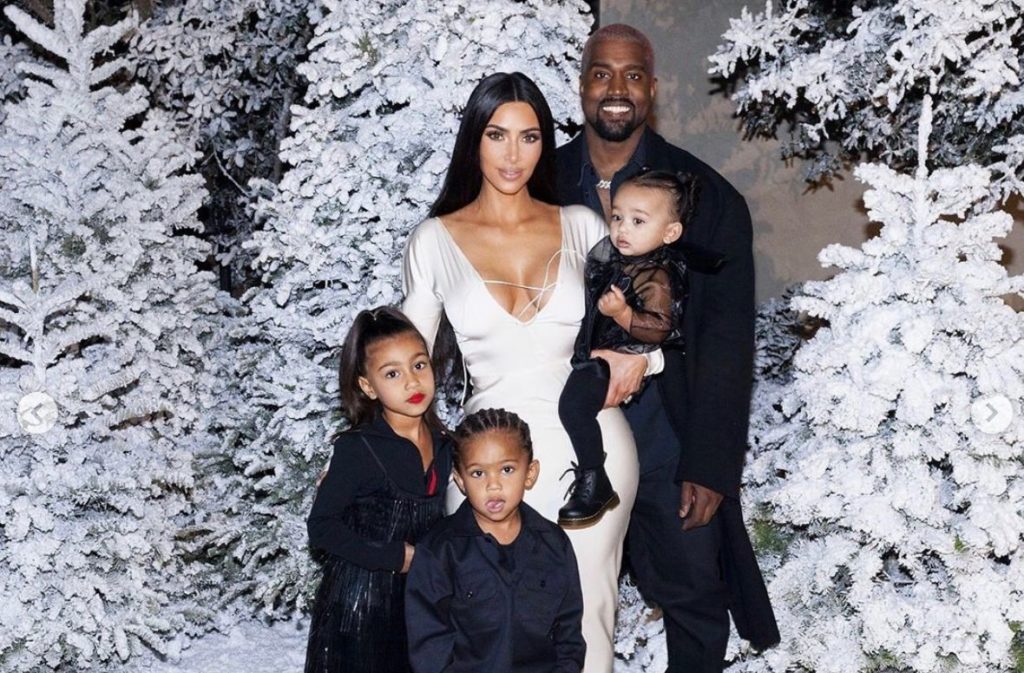 Kim Kardashian et Kanye West et leurs enfants